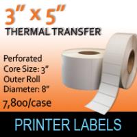 Thermal Transfer Labels 3" x 5" Perf